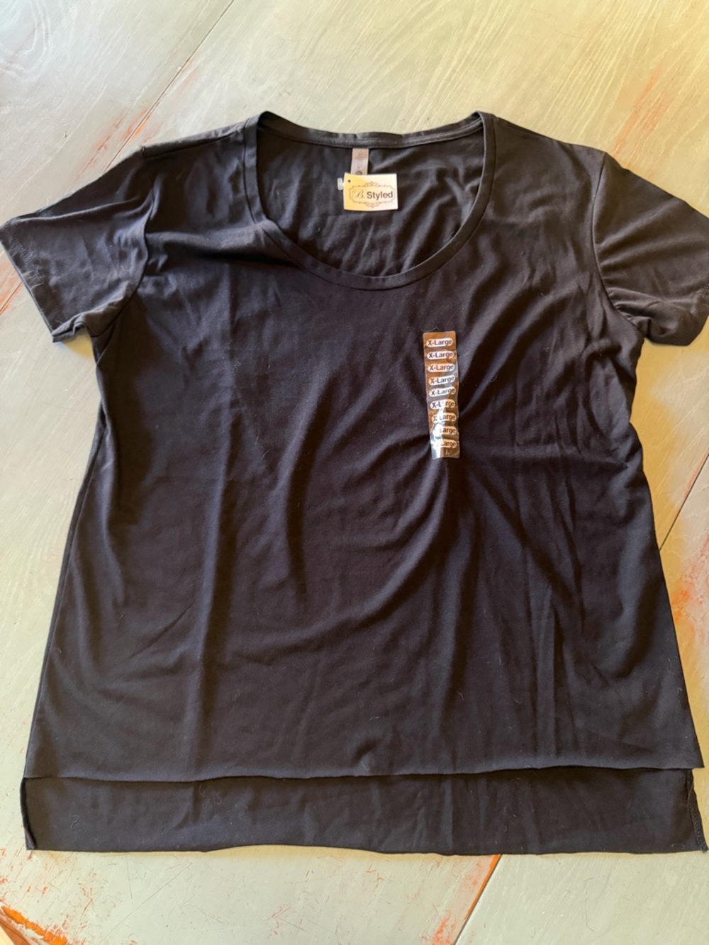 Next Level Black Scoop Neck Hi-Lo Women's Tee, NWT